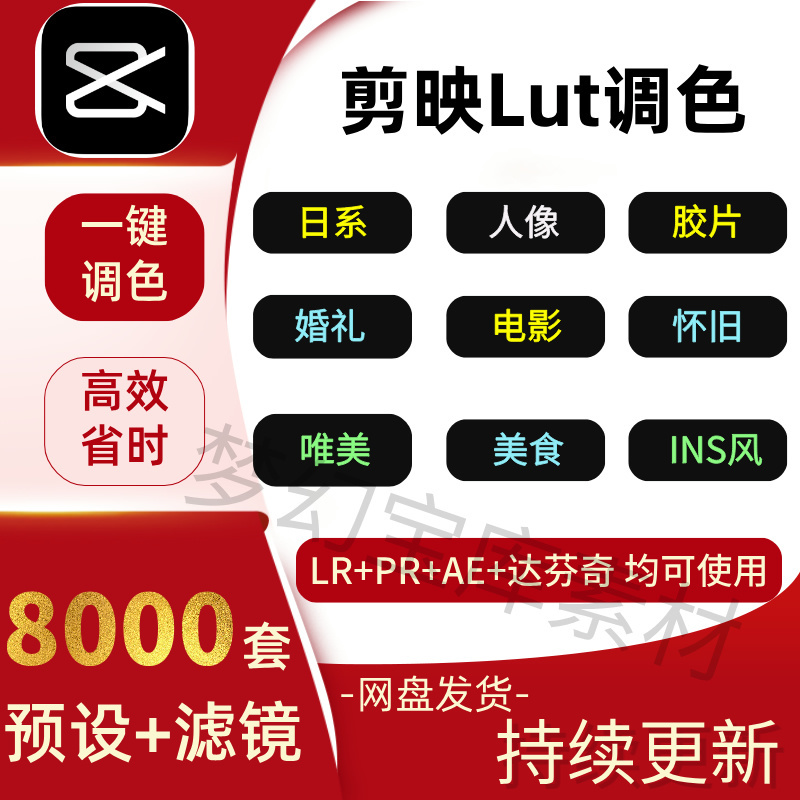 剪映Lut预设模板调色超万套滤镜不支持手机剪影-阿初