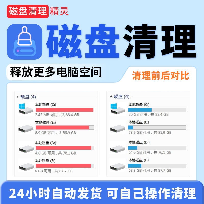 C盘清理扩容工具一键清理工具【带教程】-阿初