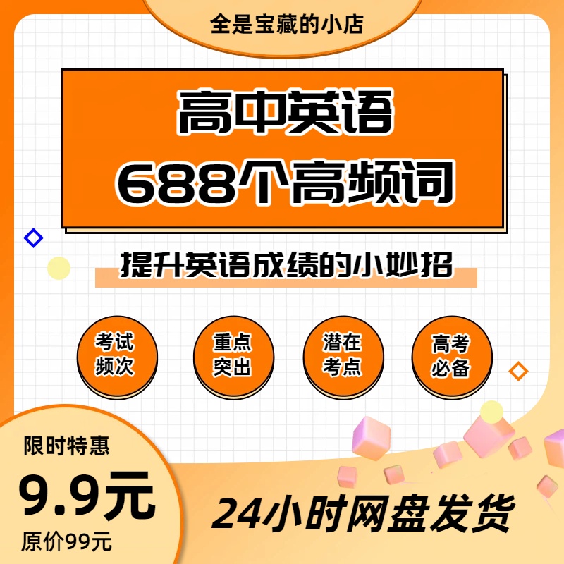 图片[1]-高中英语688高频词汇电子资源模板