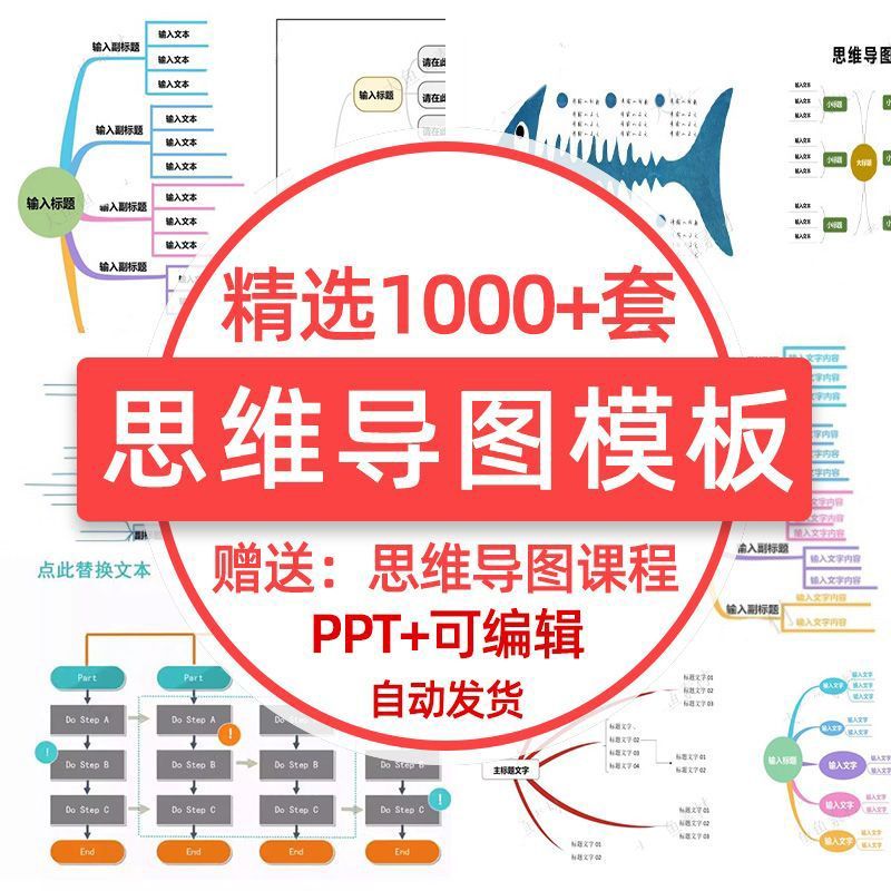 图片[1]-思维导图PPT模板赠送AI生成思维导图工具