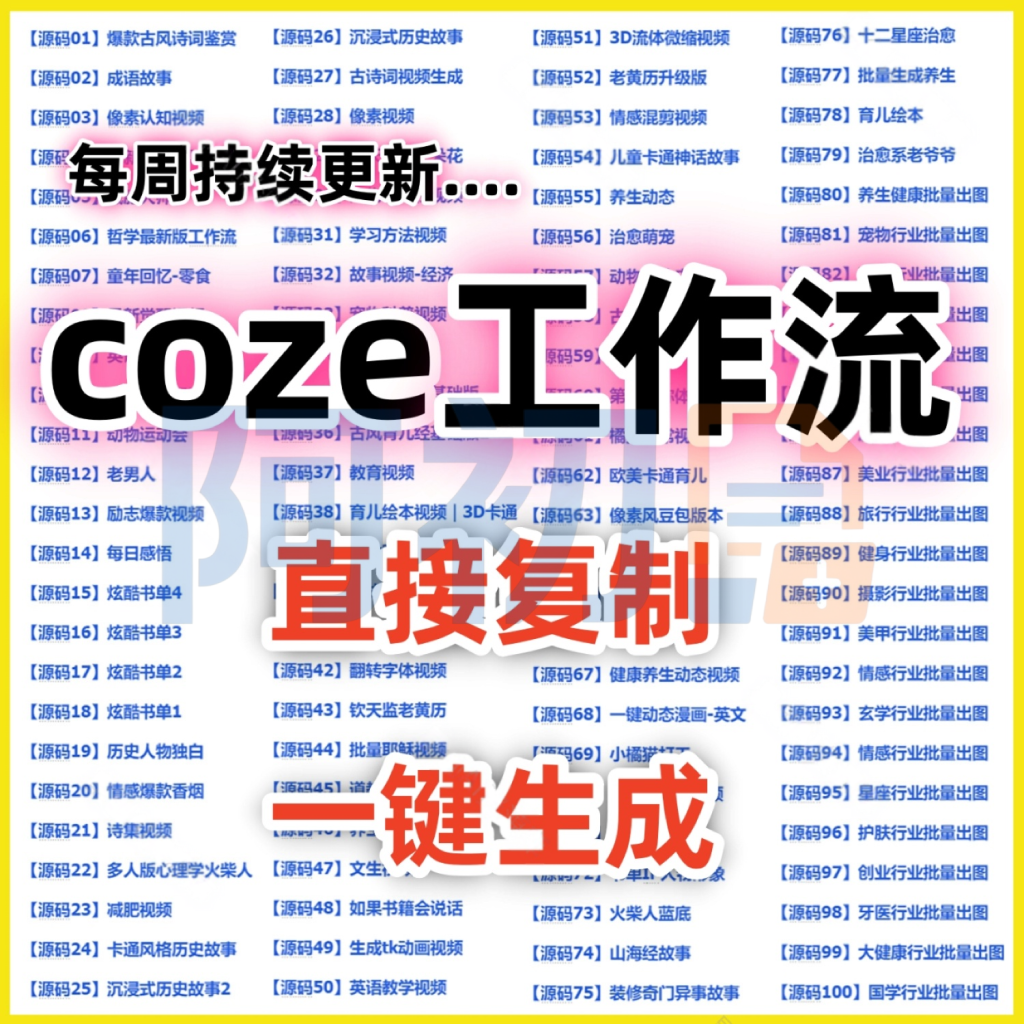 图片[1]-coze扣子工作流180+套成品模板-阿初